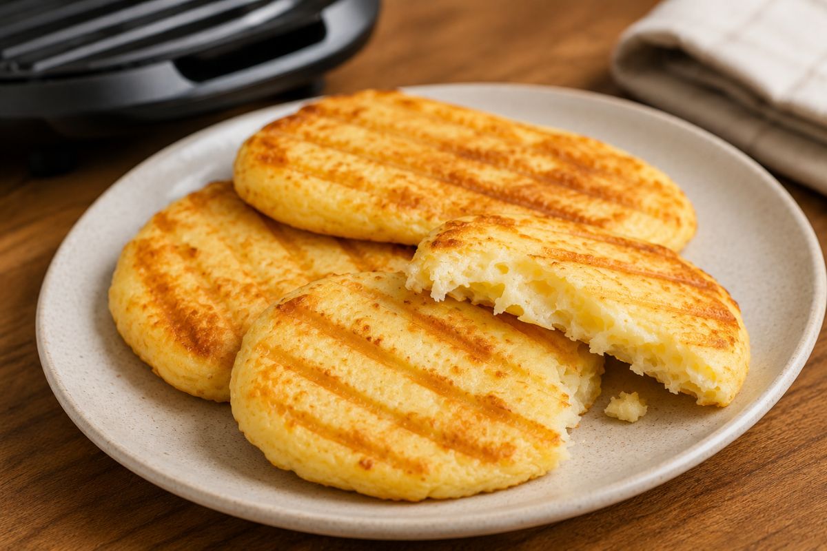 Pão de queijo fit na sanduicheira.