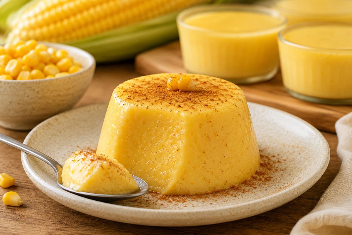 Pudim de milho fit: sobremesa cremosa e fácil para incluir na alimentação equilibrada 1 pudim de milho.