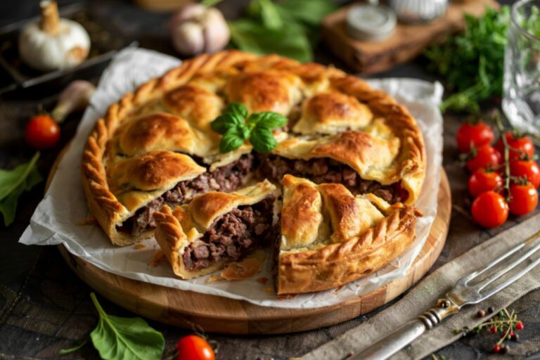 Torta de carne moída fit.