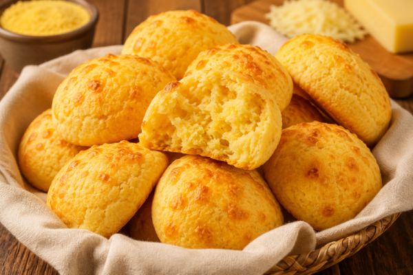 Broa de fubá com queijo.