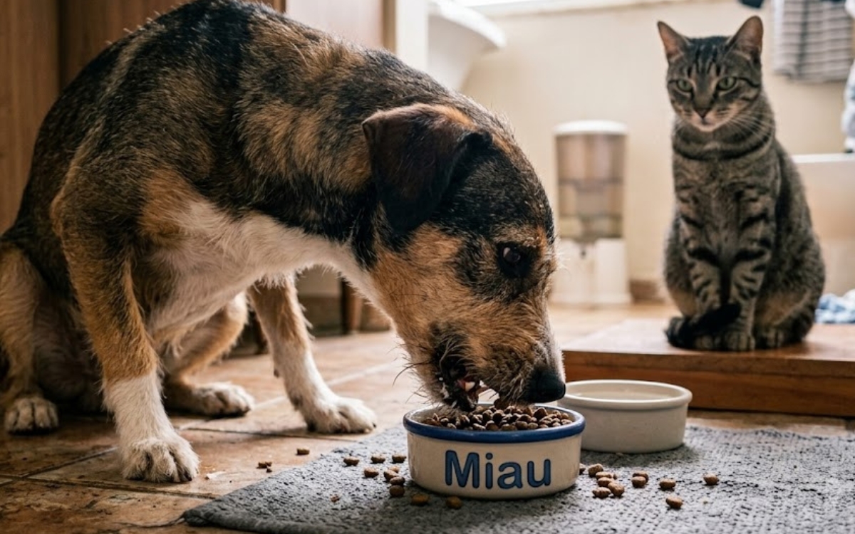 Cachorro pode comer ração de gato