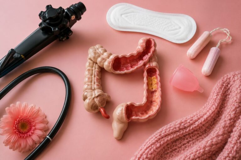 Menstruação atrapalha a colonoscopia? Veja quando se preocupar 2 Colonoscopia menstruada.