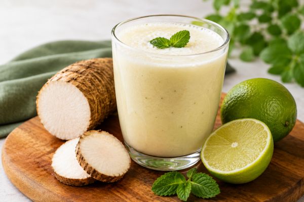 Suco de inhame com limão.