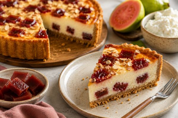 Torta de ricota com goiabada.