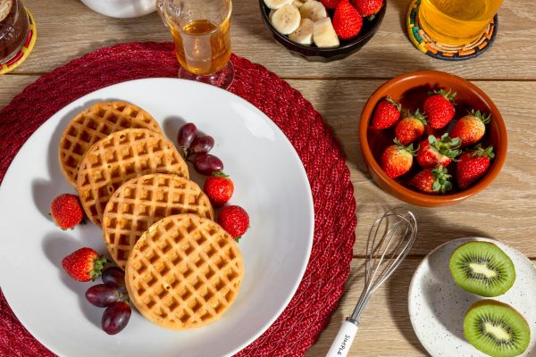 Waffle sem glúten: receita fácil, saudável e deliciosa para o seu café da manhã 2 Waffle sem glúten.