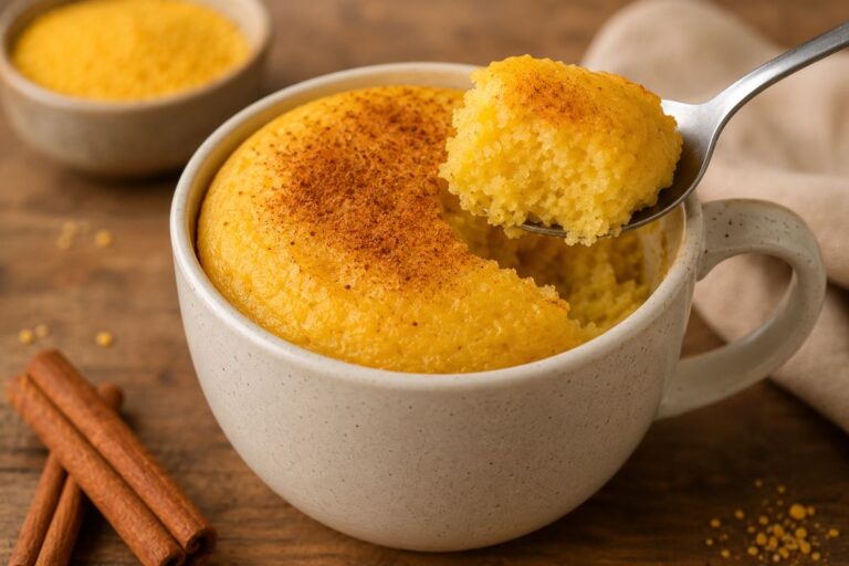 bolo de fubá de caneca.