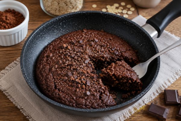 Brownie de frigideira fit: receita prática, saudável e pronta em poucos minutos 2 brownie de frigideira fit.