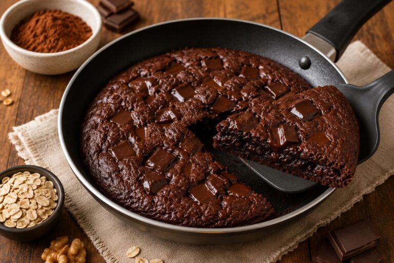 Brownie de frigideira fit: receita prática, saudável e pronta em poucos minutos 3 brownie de frigideira fit.