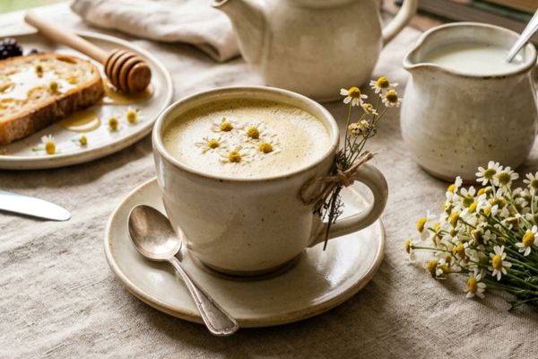 Chá de camomila com leite: bebida cremosa para relaxar e aproveitar um momento de bem-estar 2 Chá de camomila com leite.