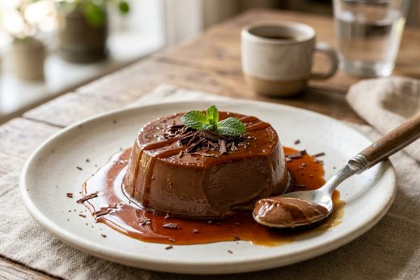 Flan de chocolate fit: sobremesa cremosa e fácil para adoçar o dia com equilíbrio 2 Flan de chocolate fit.