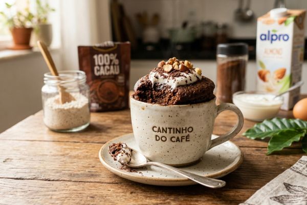 Mug cake de café com cacau.