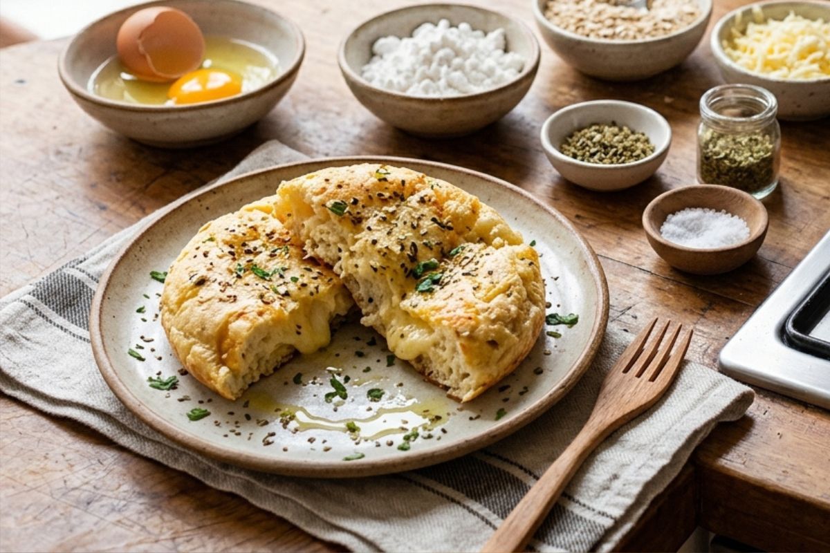 Pão de tapioca na frigideira.