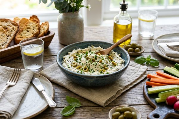 Patê de ricota com azeitona: receita saudável, cremosa e pronta em poucos minutos 2 Patê de ricota com azeitona.