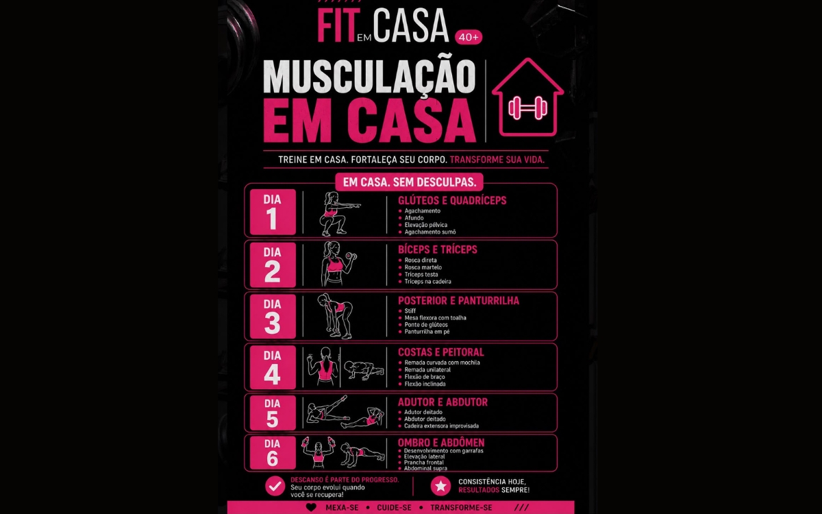 Planilha para treino em casa / Regina Maruyama - SaúdeLab Planilha para treino em casa