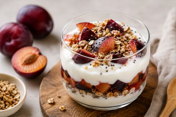 Sobremesa de ameixa com iogurte natural: receita saudável, cremosa e pronta em minutos 2 Sobremesa de ameixa com iogurte natural.