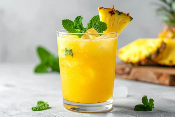 Suco de abacaxi com hortelã: refrescante, leve e fácil de fazer 2 Suco de abacaxi com hortelã.