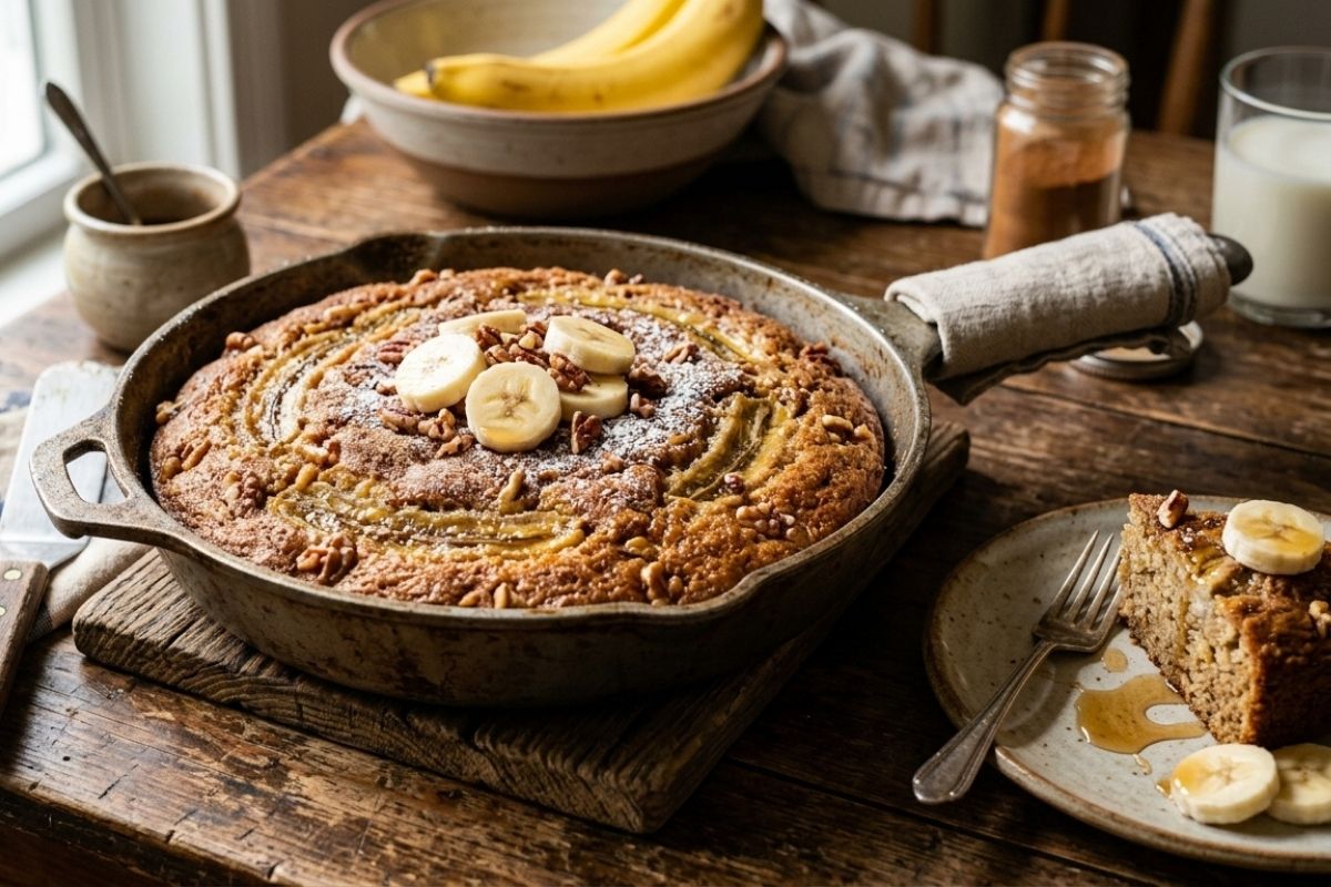 bolo de banana na frigideira.