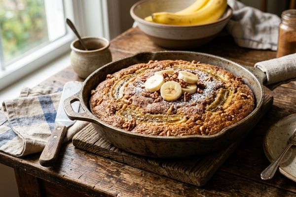 bolo de banana na frigideira.