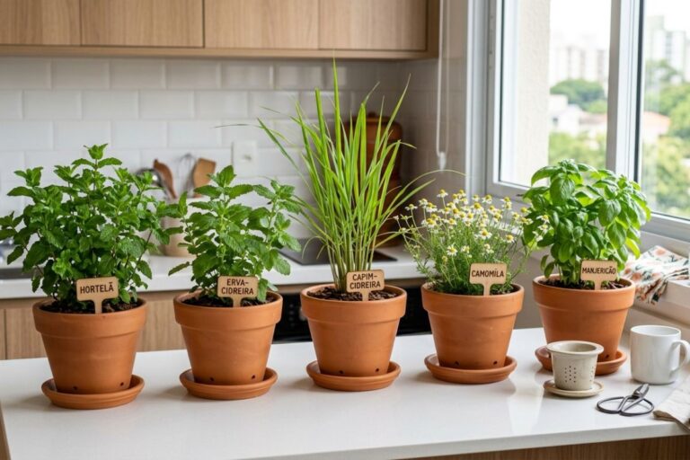 Monte um jardim de chás em casa: 5 plantas que crescem em vasos e deixam a cozinha sempre perfumada 2 jardim de chás.