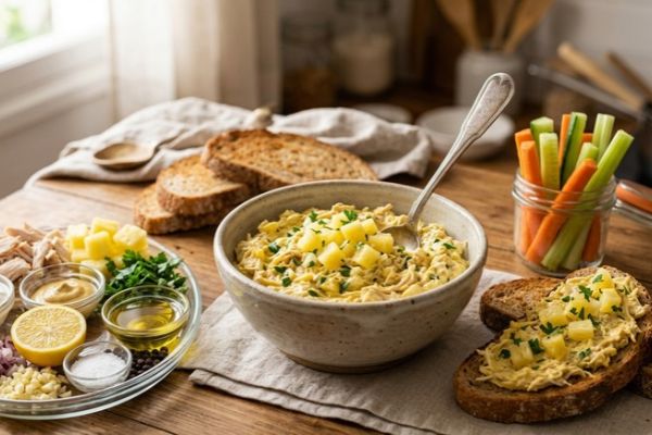 Patê de frango com abacaxi: receita saudável, cremosa e agridoce 2 patê de frango com abacaxi.