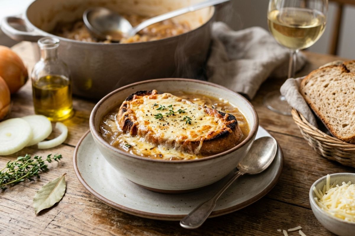 sopa de cebola.