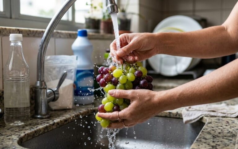 Como lavar uvas