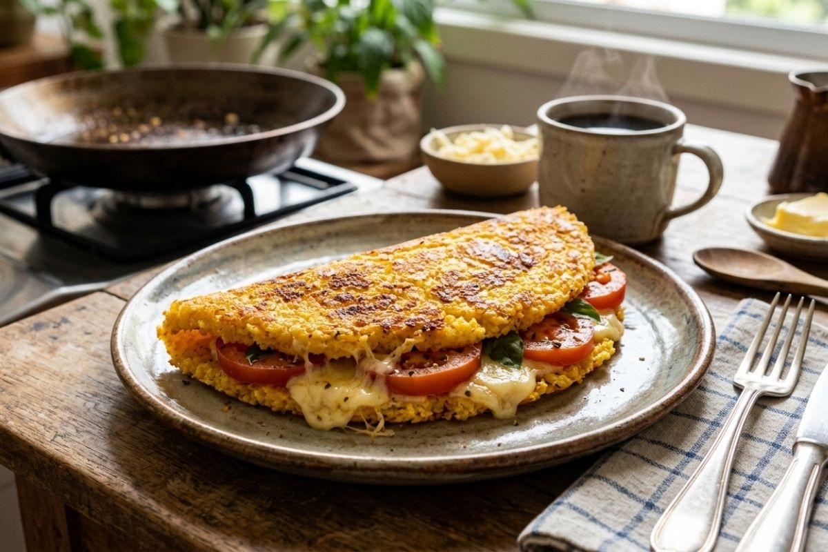 Cuscuz de frigideira: simples, douradinho e crocante 1 Cuscuz de frigideira.