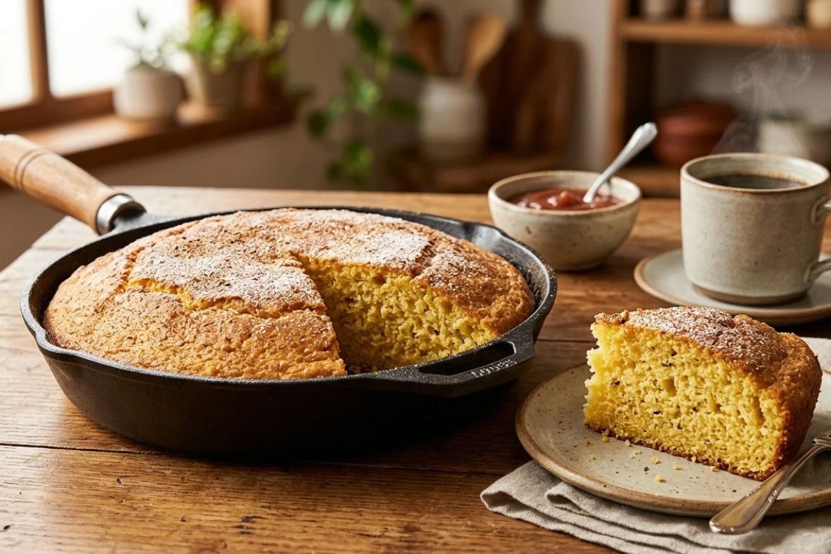 Bolo de fubá de frigideira: pronto em menos de 20 minutos 1 bolo de fubá de frigideira.