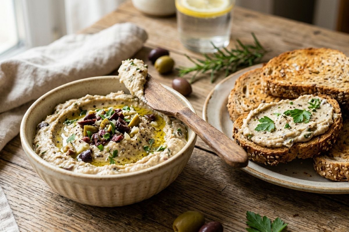 Patê de alho com azeitonas: receita fácil, cremosa e saudável 1 patê de alho com azeitonas.