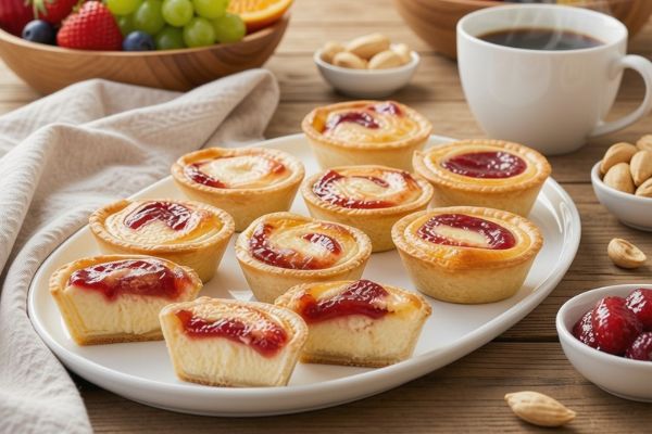 Queijo com goiabada em uma tortinha fácil e sem açúcar perfeita para seu café da tarde 2 tortinha de queijo com goiabada.