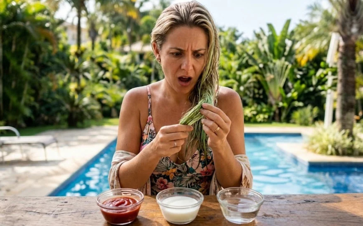 Como tirar o verde do cabelo loiro após piscina