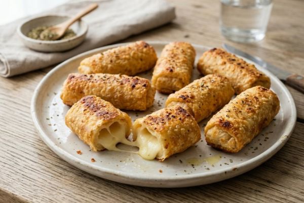 Enroladinho de queijo na airfryer: fica crocante por fora e derretido por dentro 2 Enroladinho de queijo na airfryer.