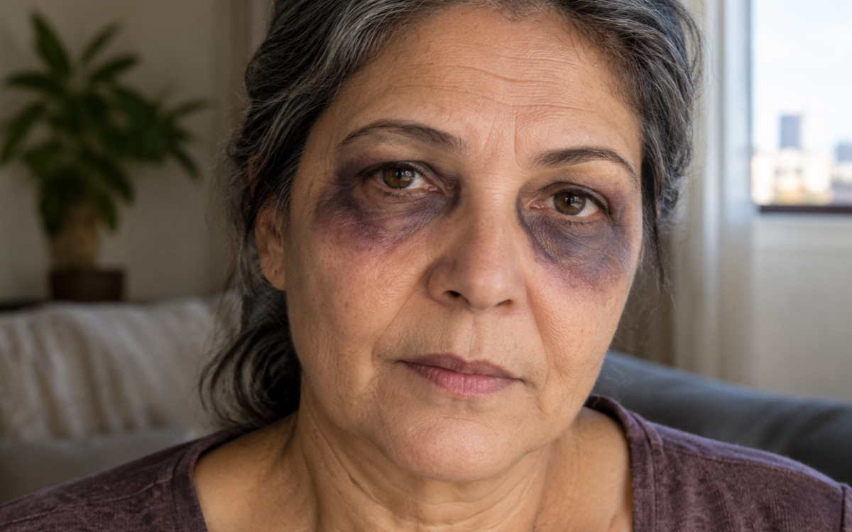 Atenção aos olhos de guaxinim: eles surgiram do nada em mulher de 60 anos e revelaram uma doença rara que pode comprometer o coração e os rins 1 Olhos de guaxinim