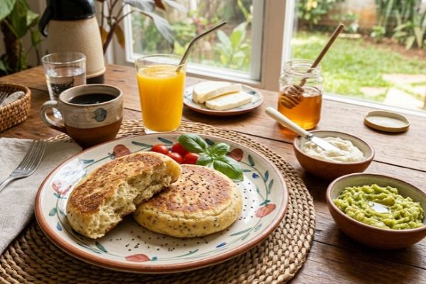 Pão de frigideira sem glúten: fofinho, fácil e pronto em 15 minutos 2 Pão de frigideira sem glúten.