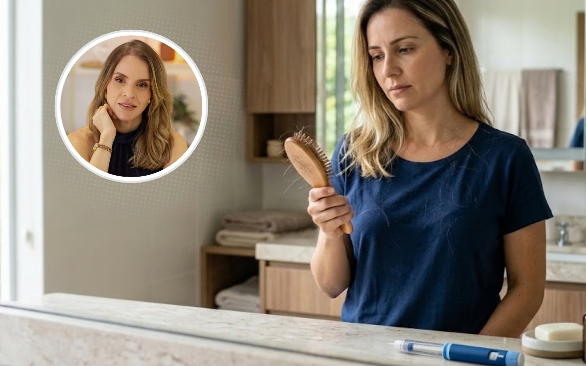 Começou a perder peso com a caneta emagrecedora e percebeu mais cabelo caindo? Entenda o que pode estar acontecendo 1 Queda de cabelo após uso das canetas emagrecedoras