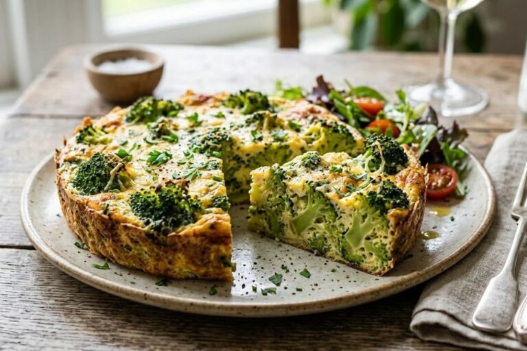 Quiche de brocolis sem massa.