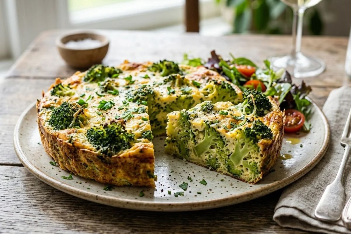 Quiche de brocolis sem massa.
