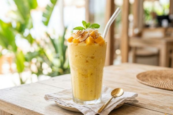 Frapê de manga com coco: bebida cremosa e refrescante em 5 minutos 2 frapê de manga com coco.