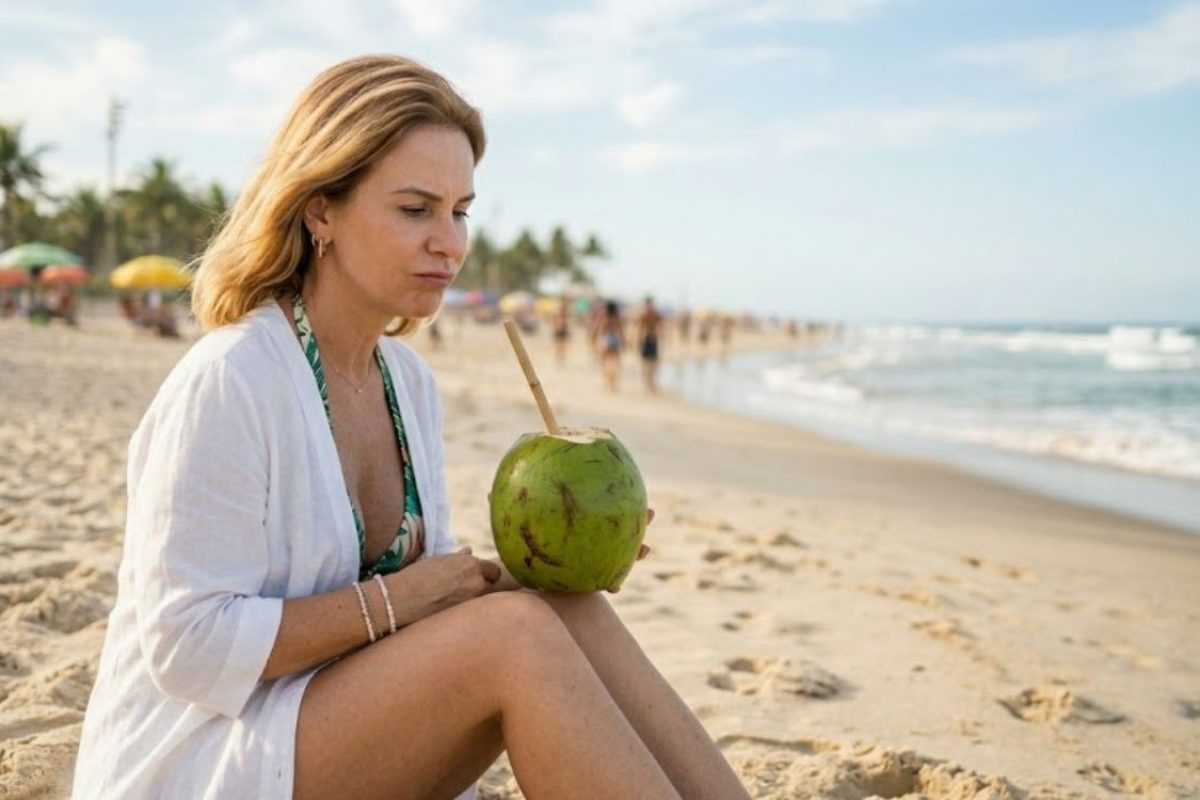 Água de coco prende o intestino