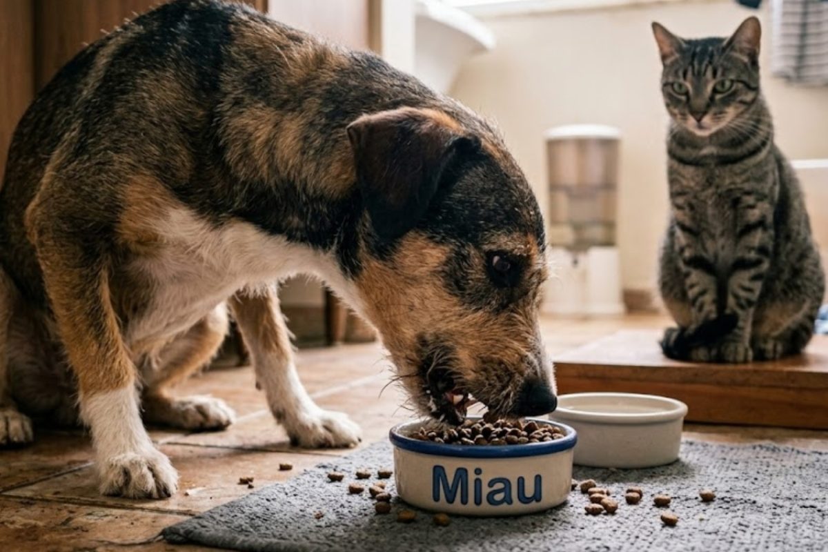 Cachorro pode comer ração de gato