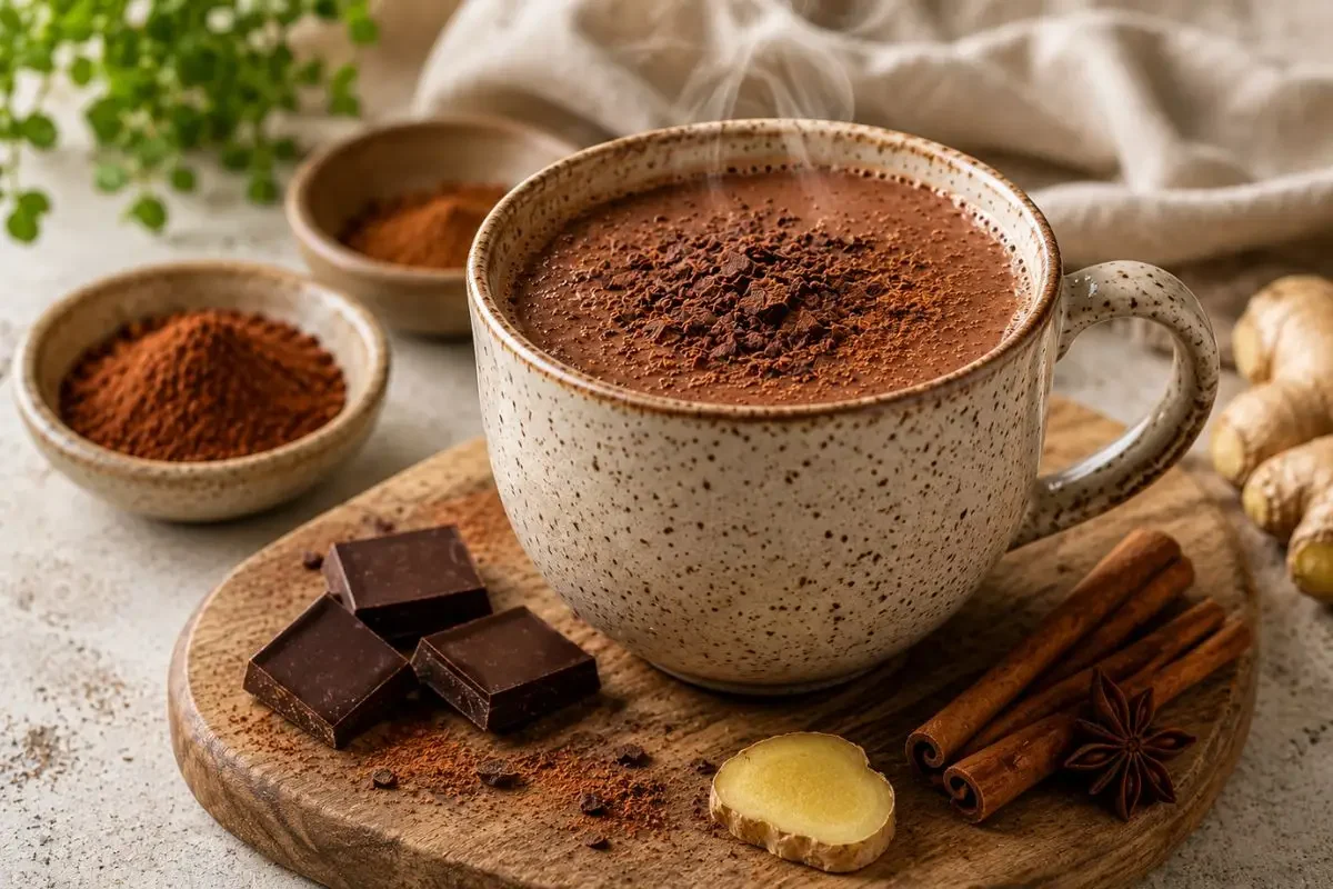 Chocolate quente termogênico.
