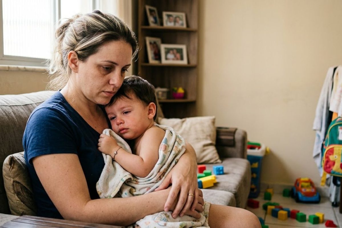 Criança doente na creche