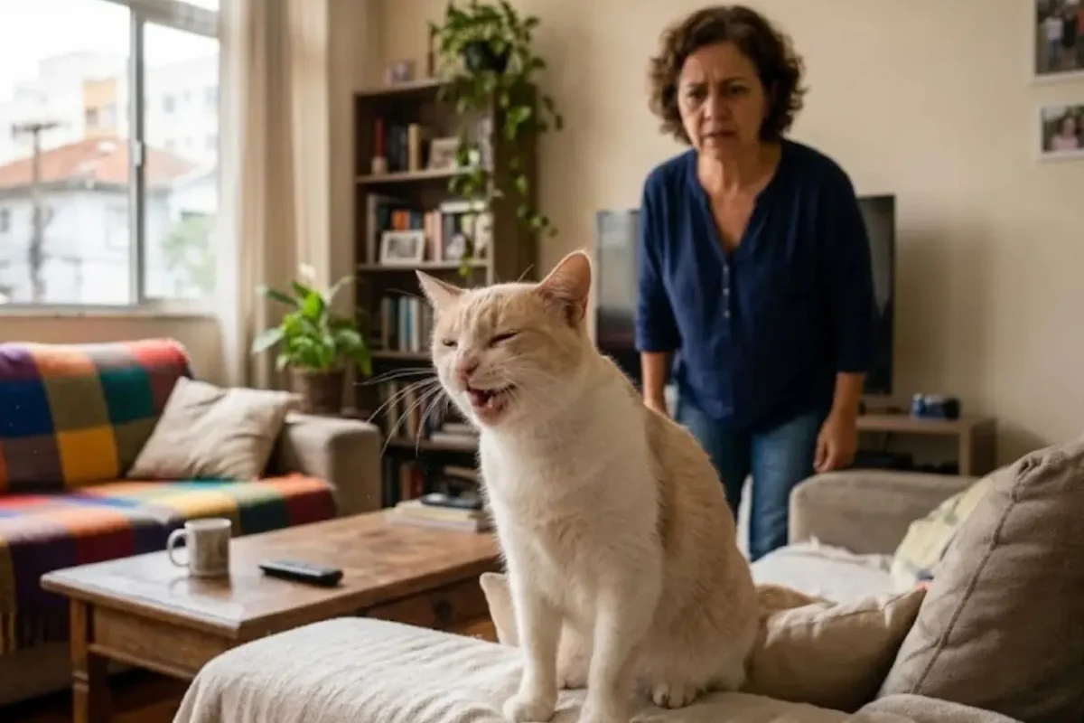 Gato espirrando muito