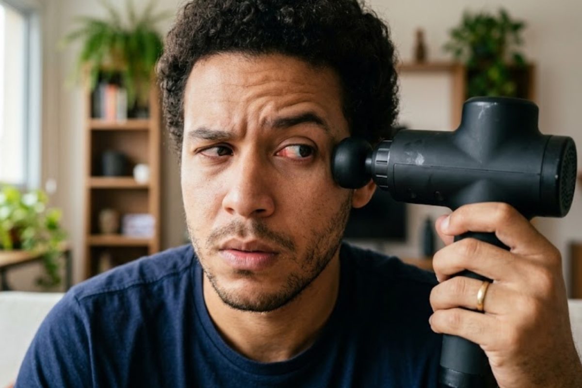 Massageador nos olhos