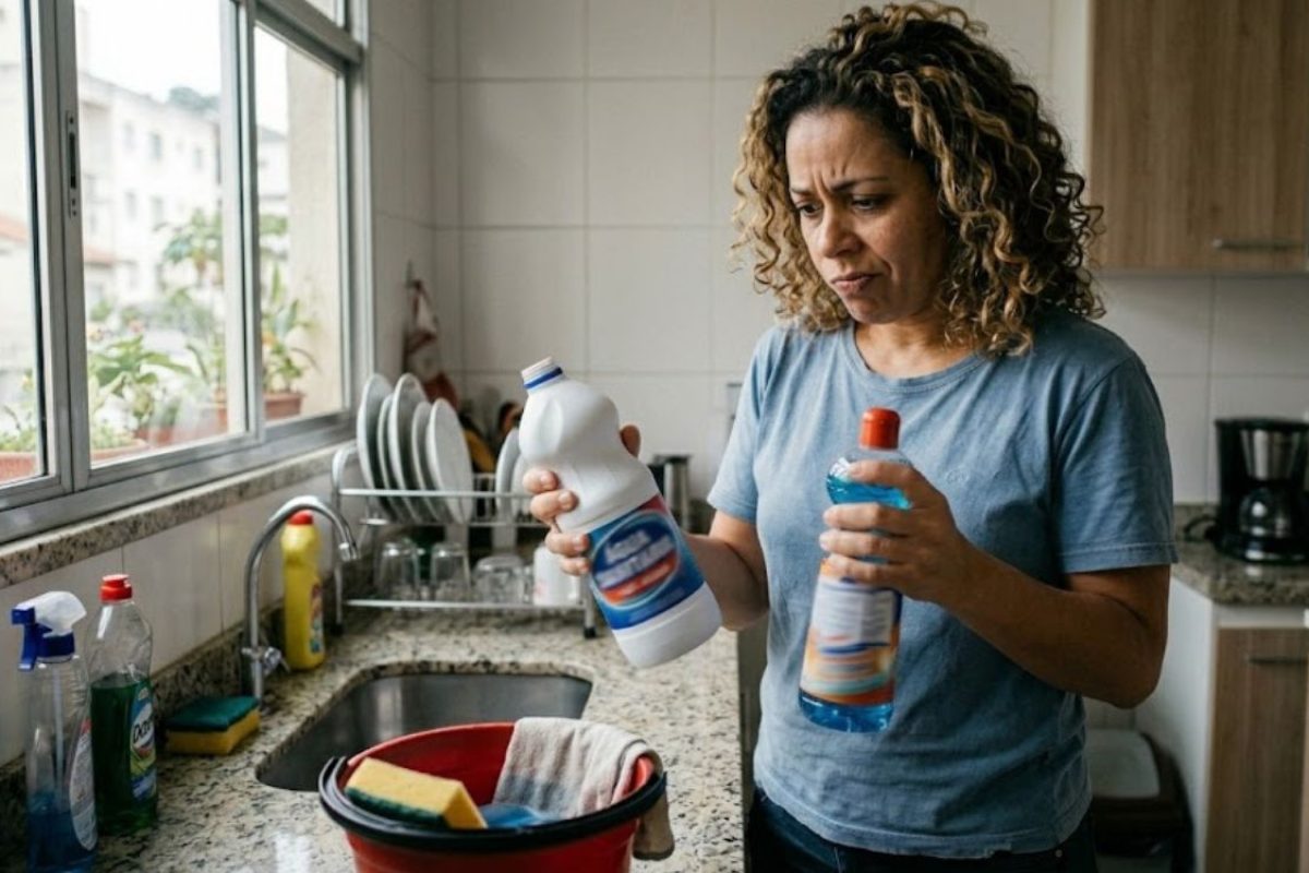 O que não pode misturar com água sanitária