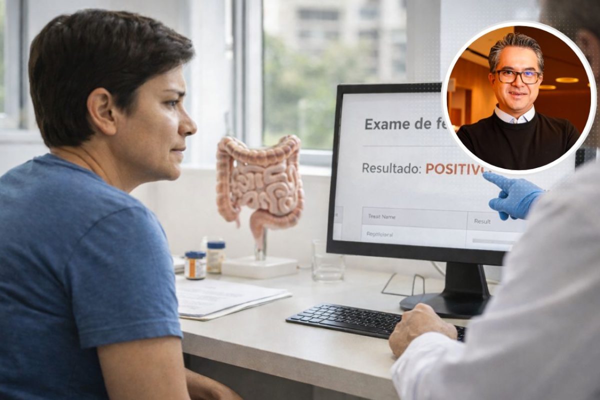 Sangue oculto nas fezes.