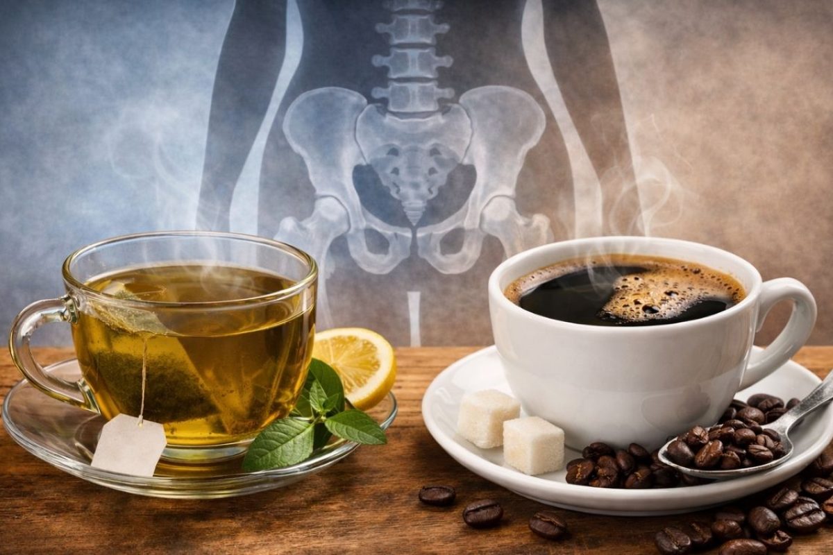 chá café e a saúde dos ossos.