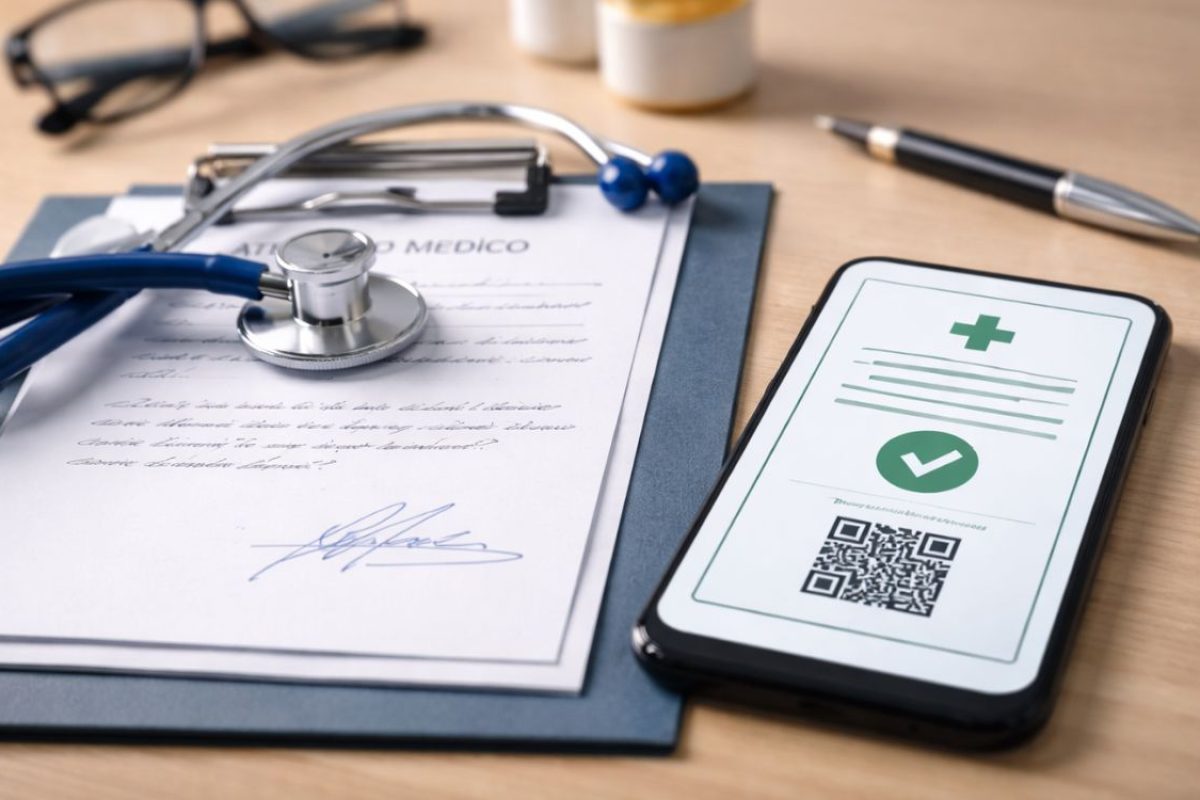 atestados médicos em papel.