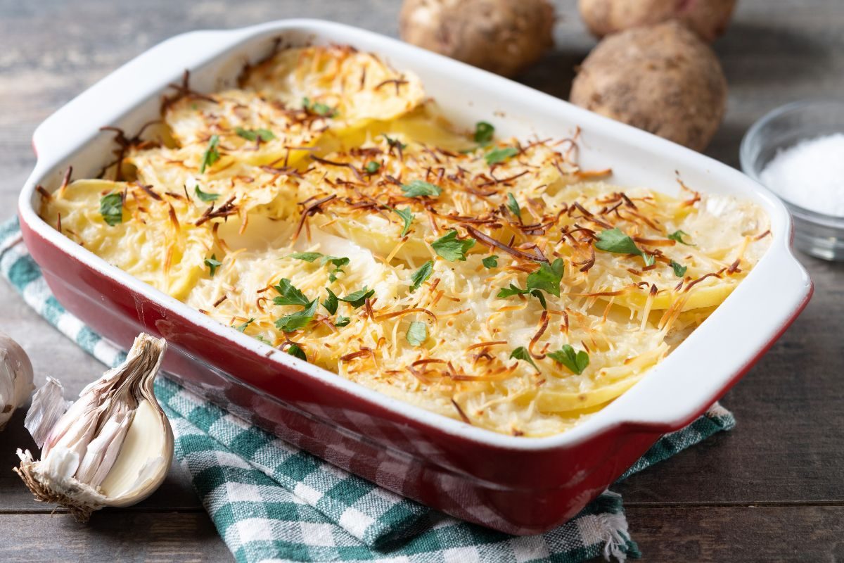 batata gratinada no forno.