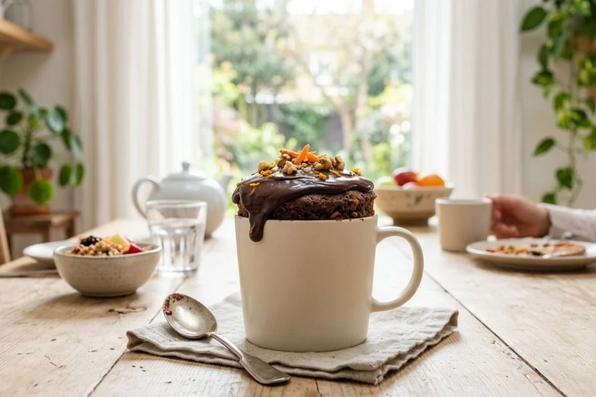 bolo de cenoura de caneca.